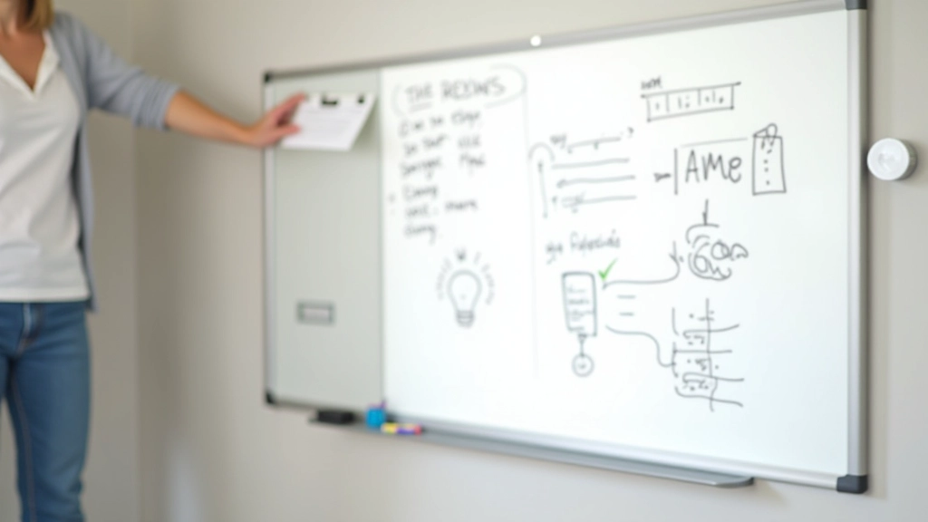 Tableau blanc avec des diagrammes d'apprentissage et des notes conceptuelles dessinées à la main